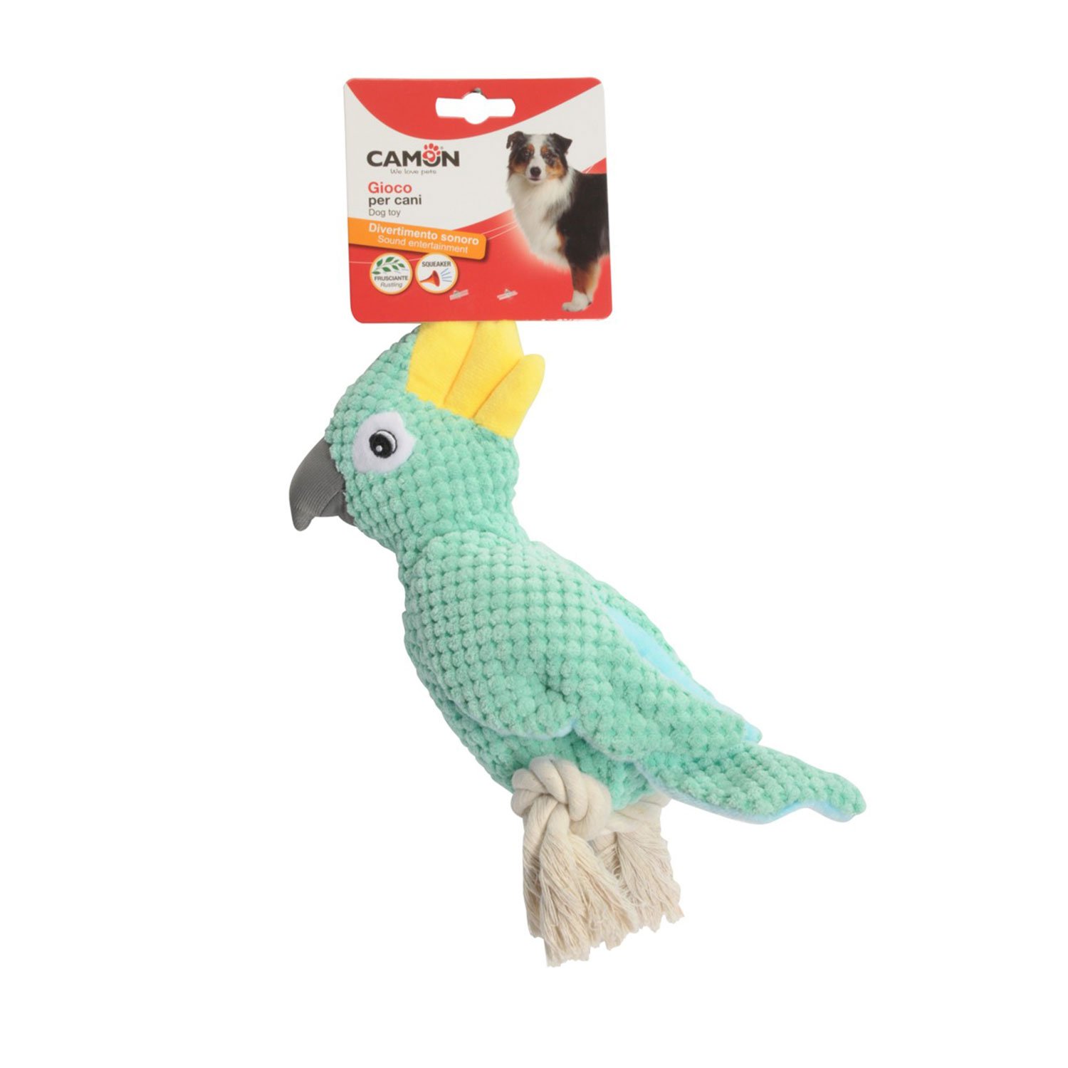 Camon gioco per cani pappagallo con squeaker 24 cm