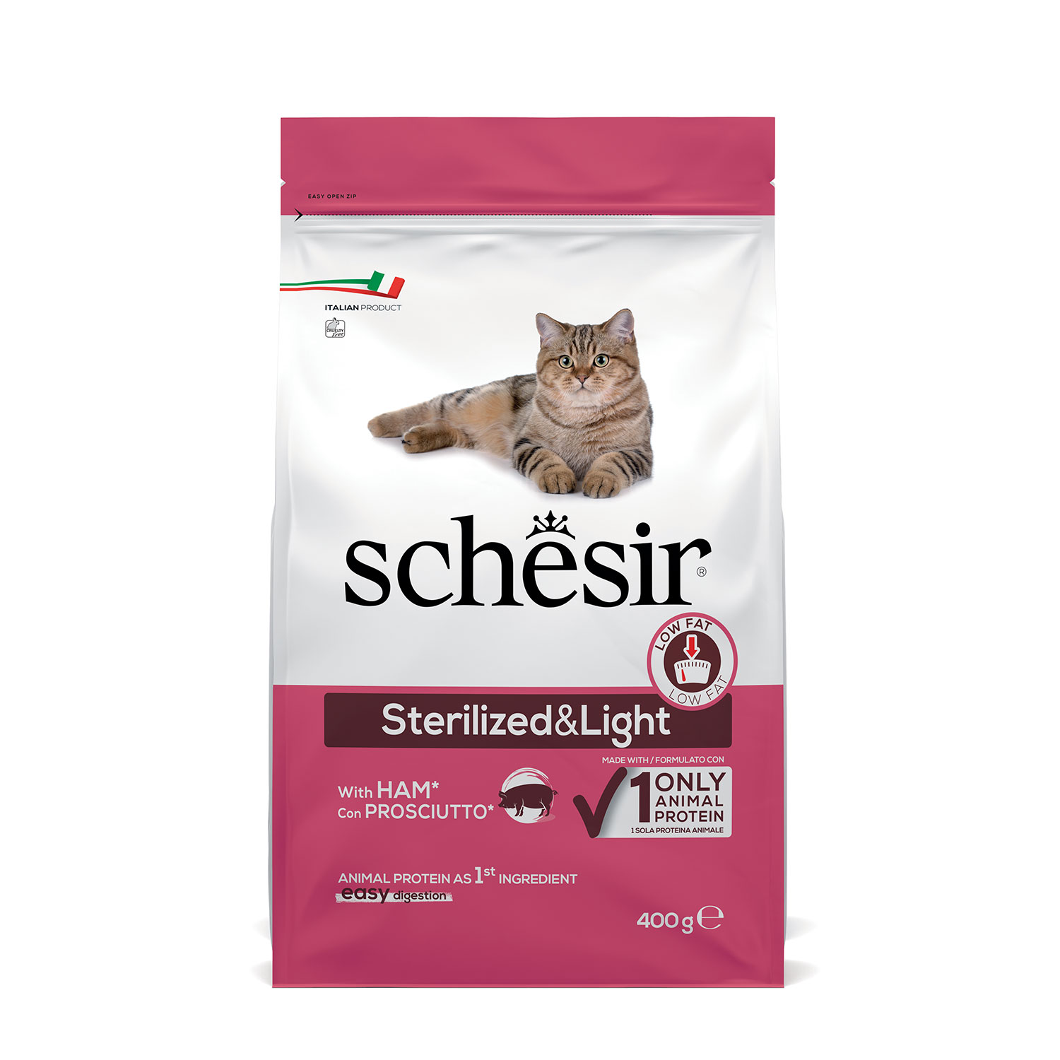 Schesir Cat Sterilized & light con Prosciutto 400 gr