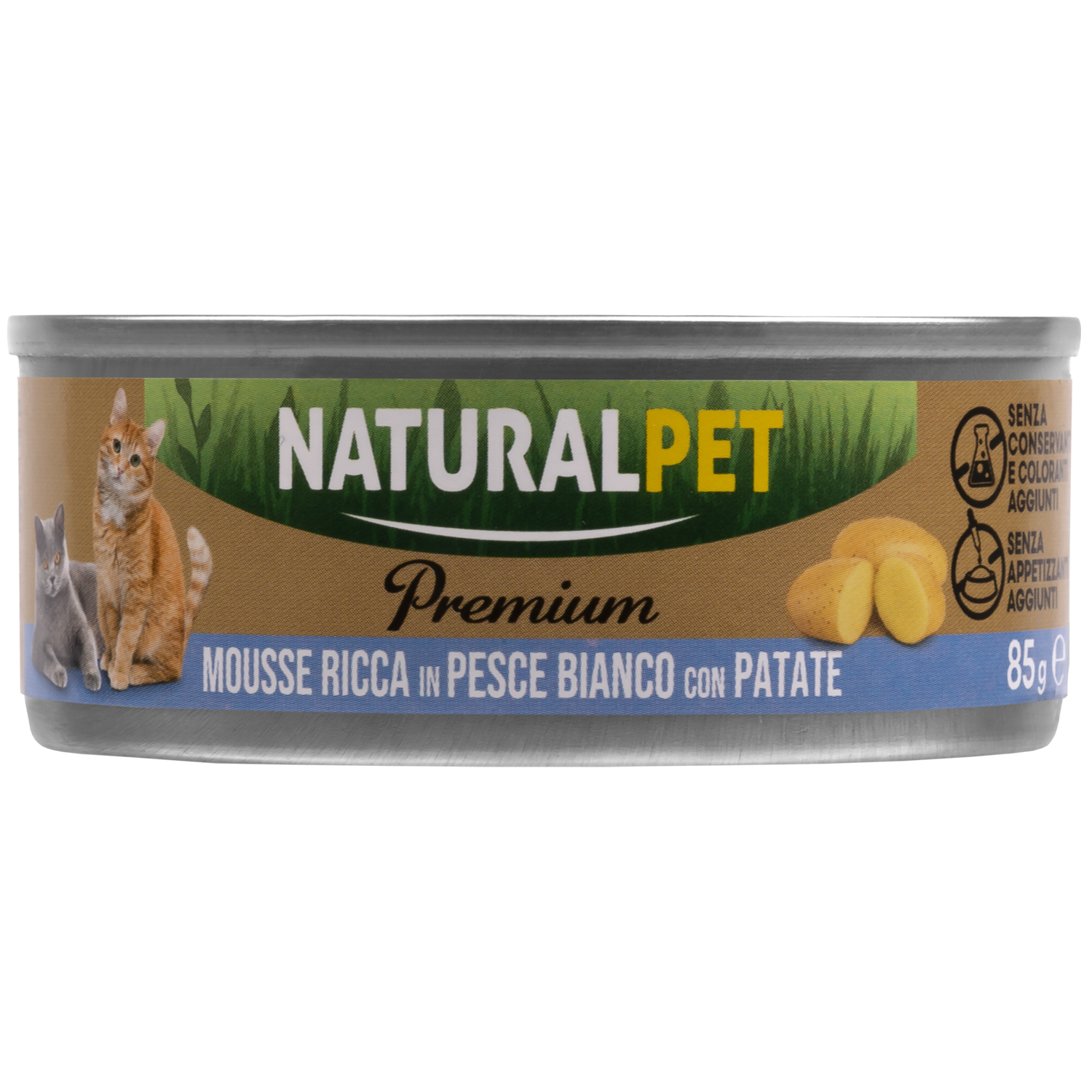 Naturalpet Premium Cat Mousse al Pesce bianco con patate 85gr