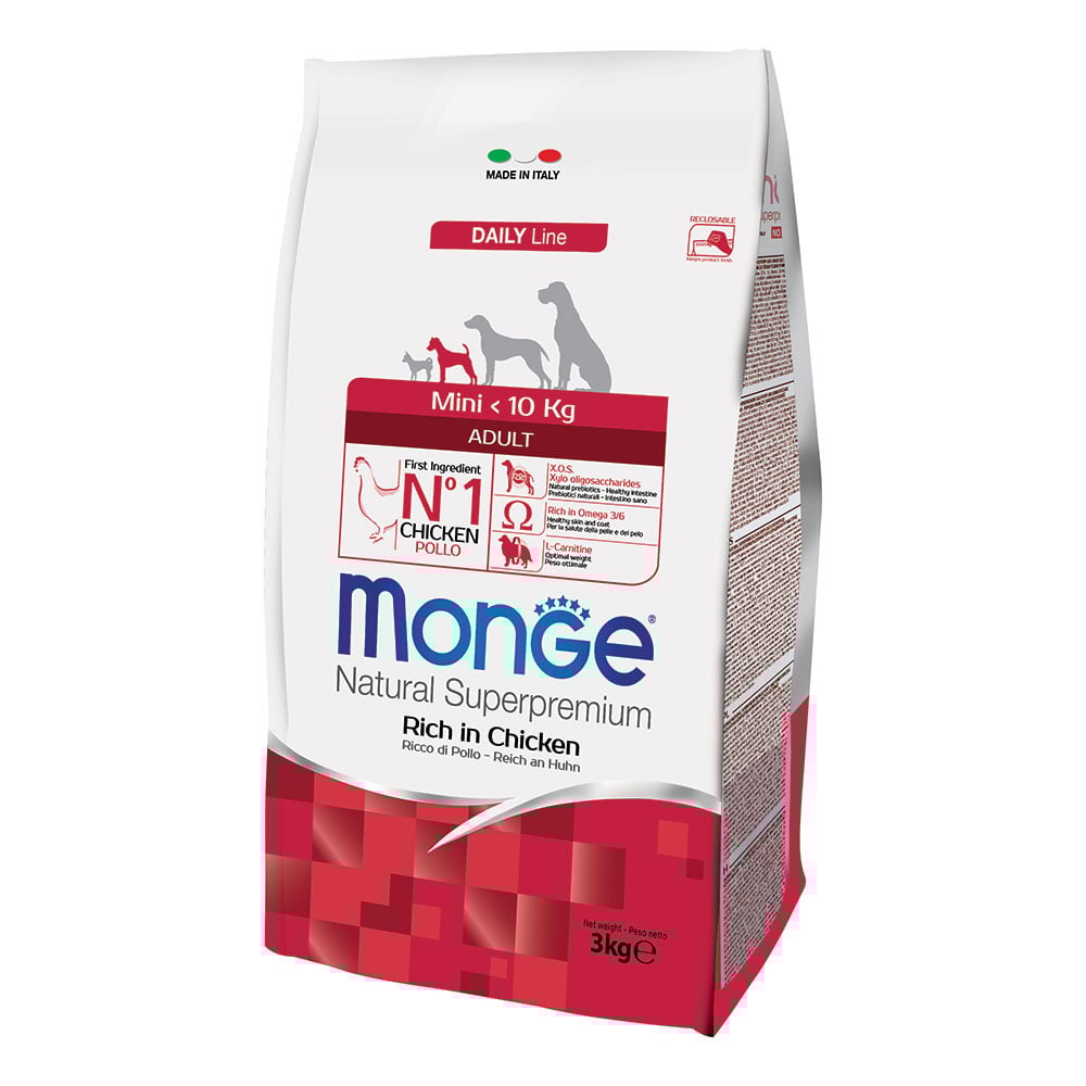 Monge Natural Superpremium Dog Mini Adult Ricco di Pollo 3 kg