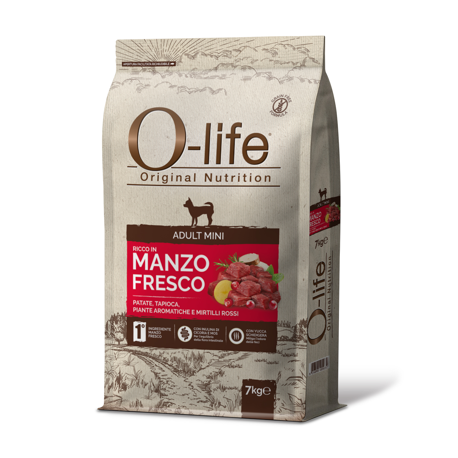 O-life Dog Adult Mini con Manzo Fresco 7 kg