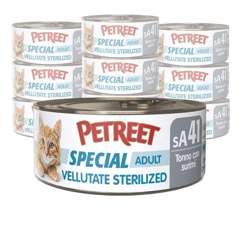 Petreet Vellutate Cat Sterilized Tonno con surimi aroma granchio 70 gr sA41