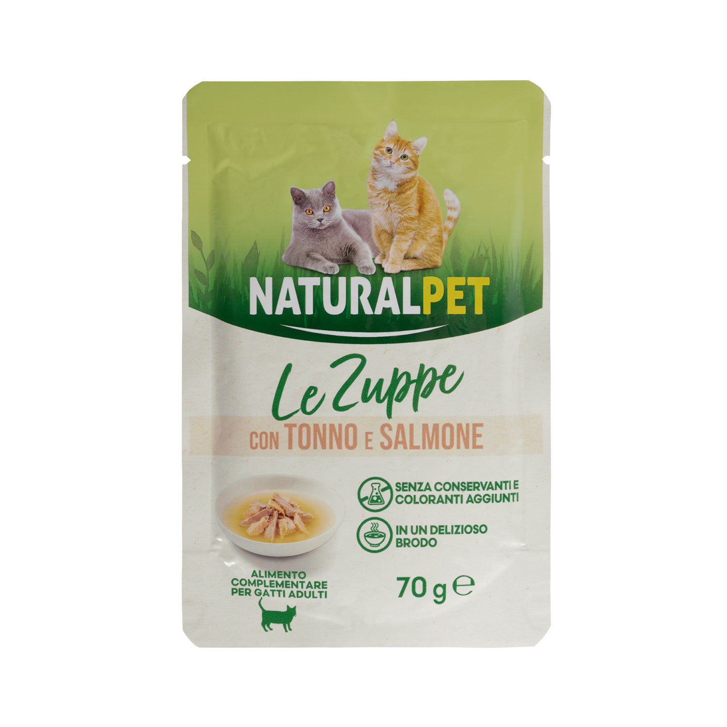 Naturalpet Cat Adult Zuppa Tonno Salmone 70g