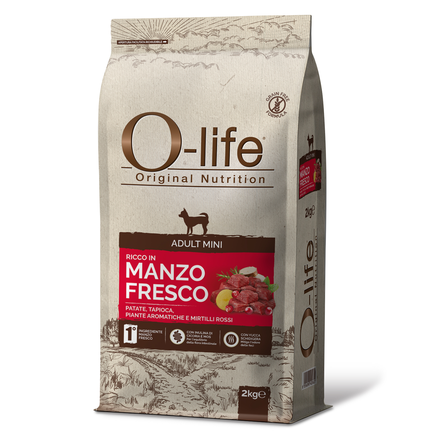 O-life Dog Adult Mini con Manzo Fresco 2 kg
