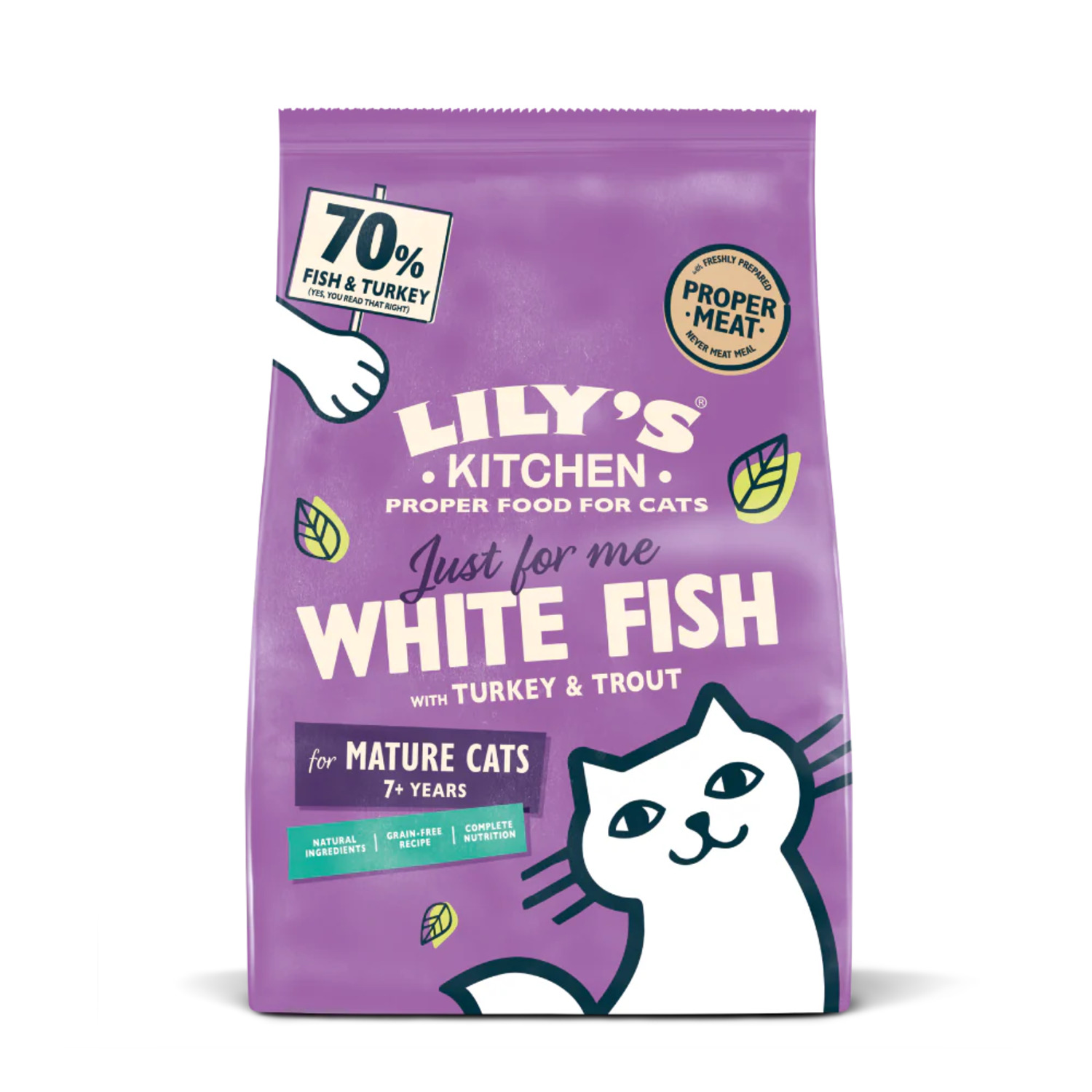 Lily's Kitchen Cat Senior White Fish &Turkey, Pesce bianco e Tacchino 800 gr