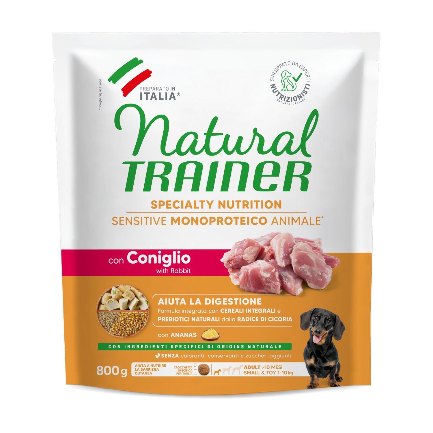 Natural Trainer Dog Adult Mini Sensitive Gluten Free con Coniglio 800 gr
