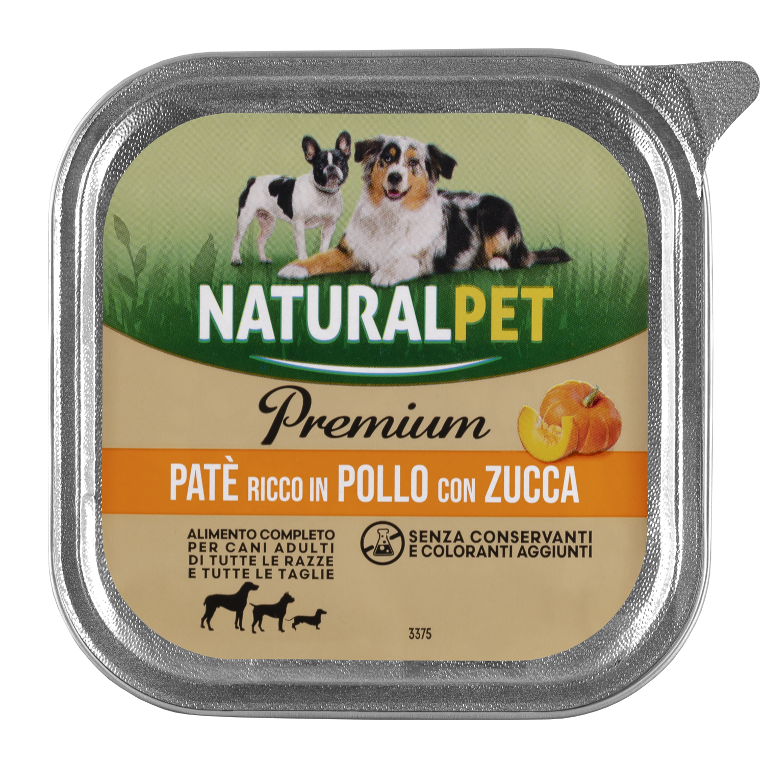 Naturalpet Premium Dog Adult All breeds paté ricco in pollo con zucca 150gr