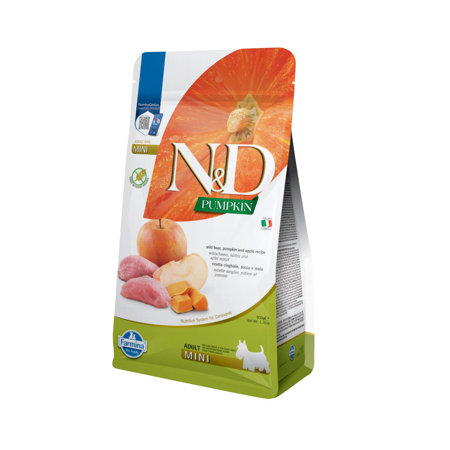 N&D Farmina Farmina N&D Pumpkin Dog Adult Mini Cinghiale e Mela 800 gr