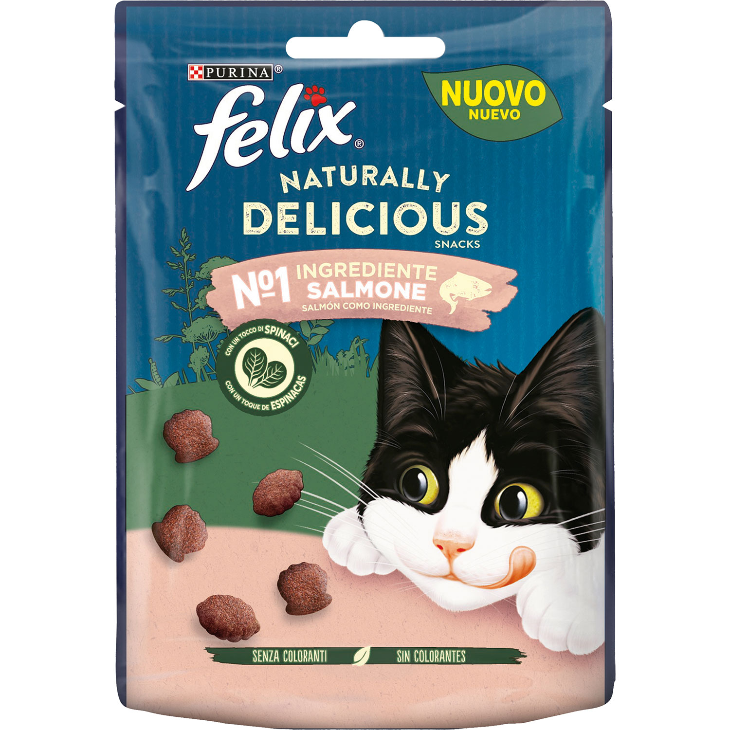 Felix Naturally Delicious Cat Snack con Salmone e Spinaci 50 gr