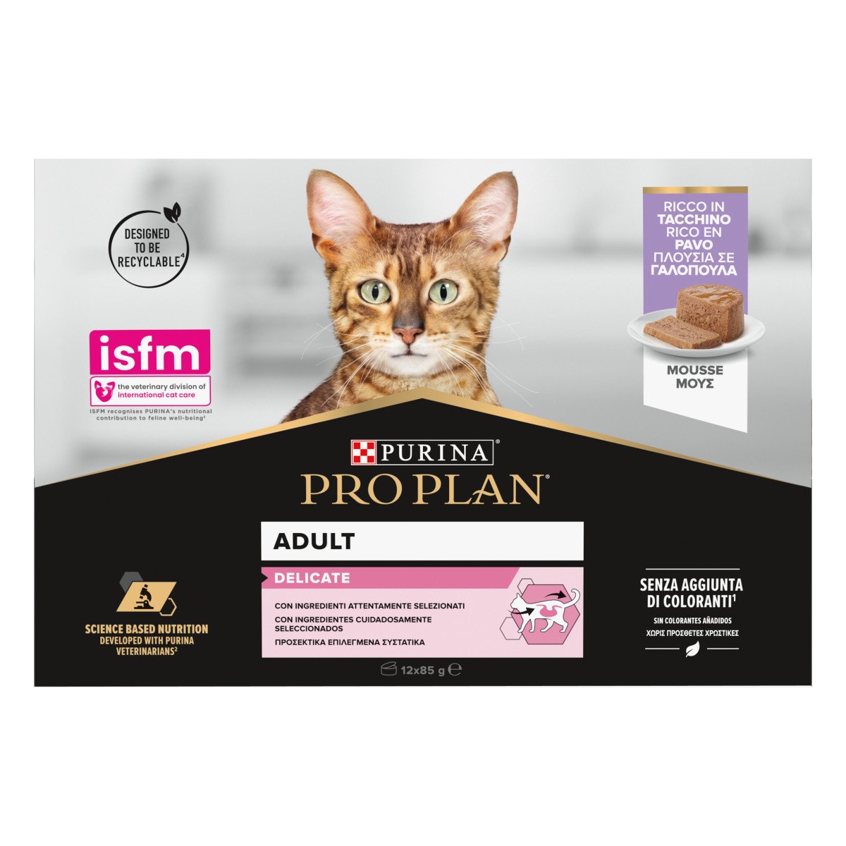 Purina Pro Plan Cat Adult Mpk Delicate Tacchino Mousse 12x85g