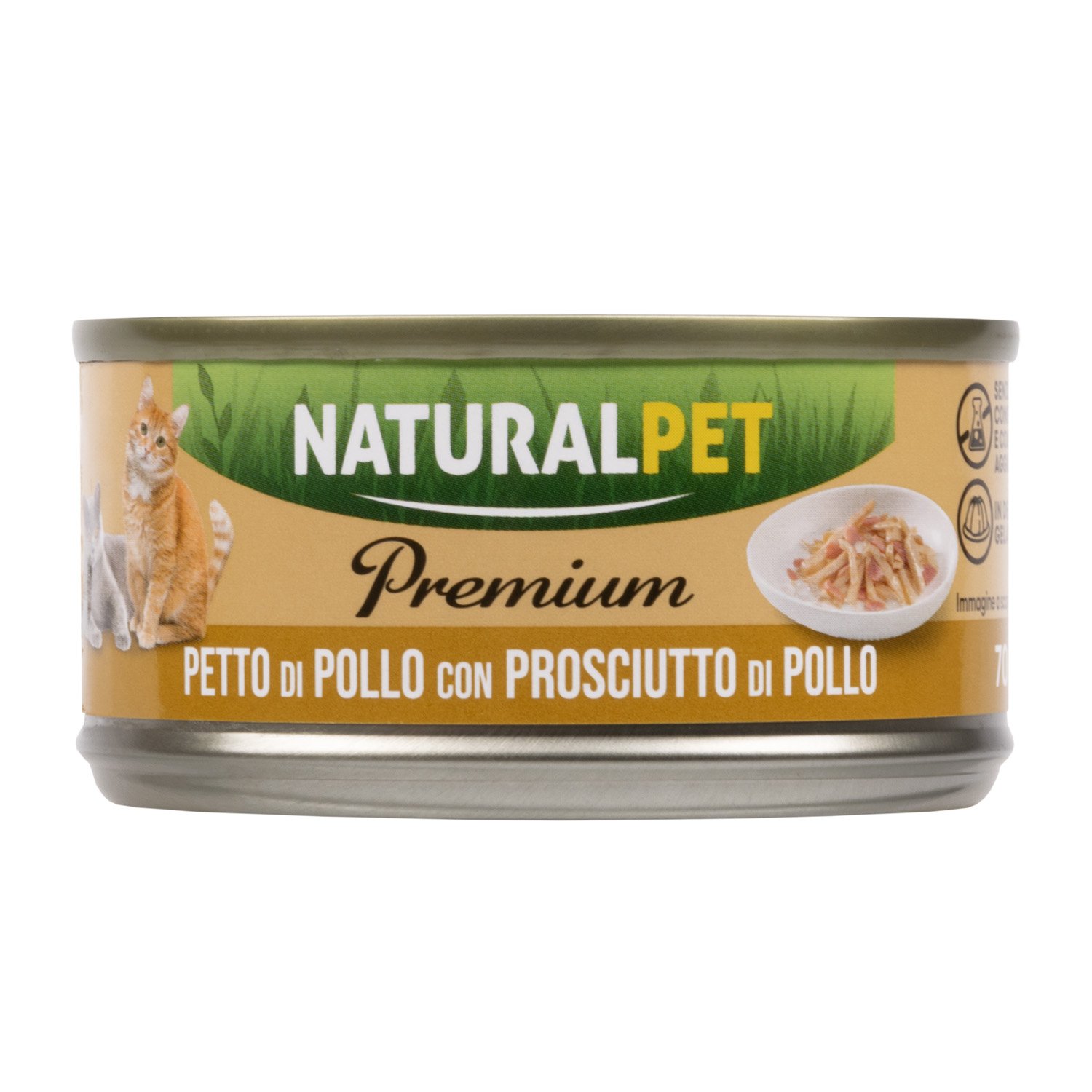Naturalpet Premium Cat Adult Petto di pollo con prosciutto di pollo 70gr