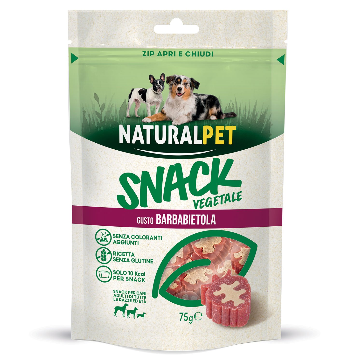 Naturalpet Dog Snack vegetale al gusto barbabietola 75gr - Scad Marzo 2026