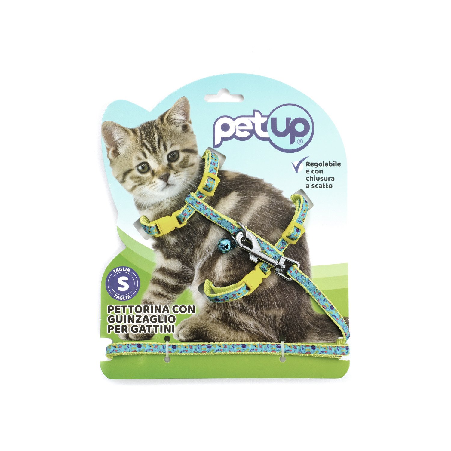 Petup Pettorina e Guinzaglio Kittten Mix Verde 8mm