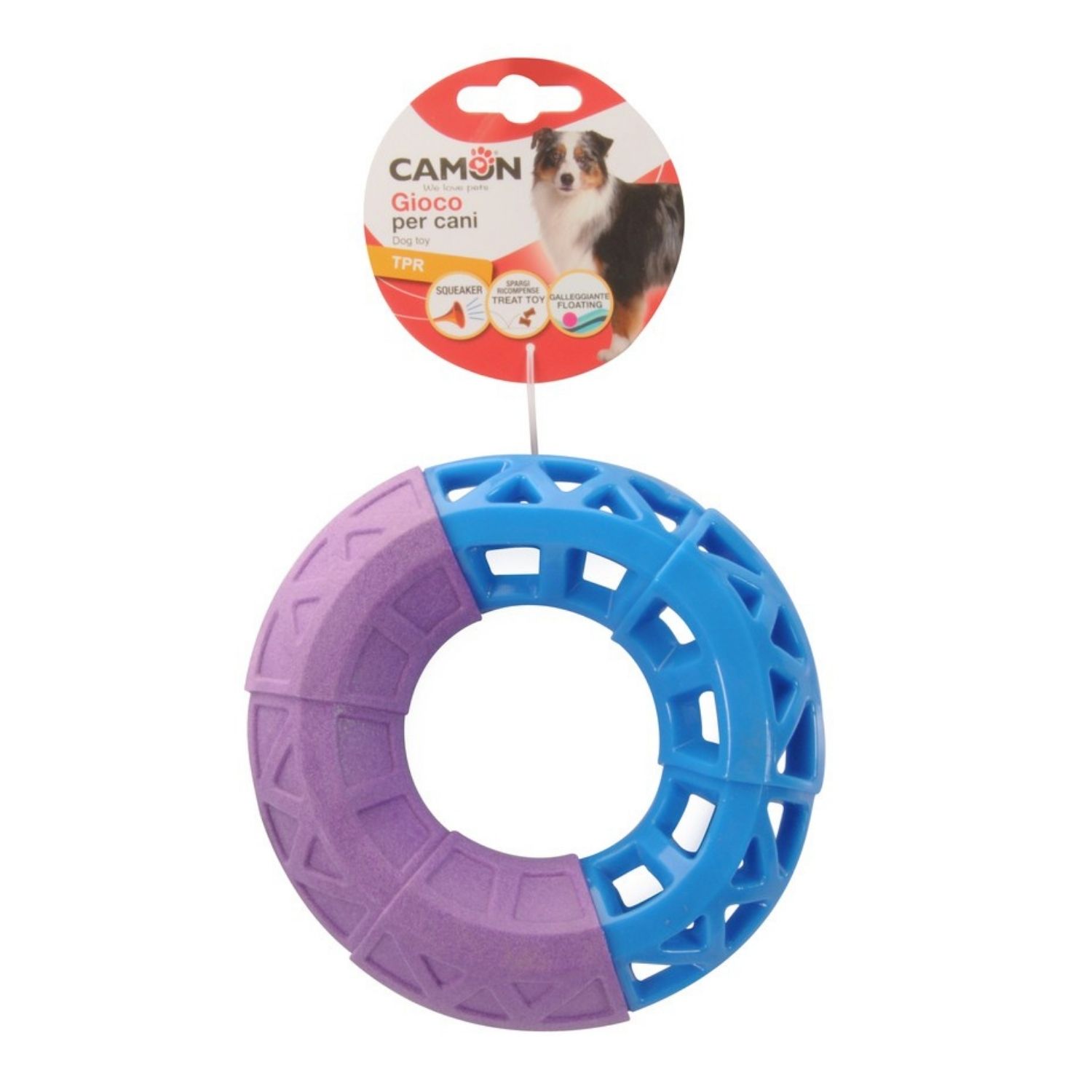 Camon Gioco Cane Anello galleggiante in TPR Spargiricompense con Squeaker img