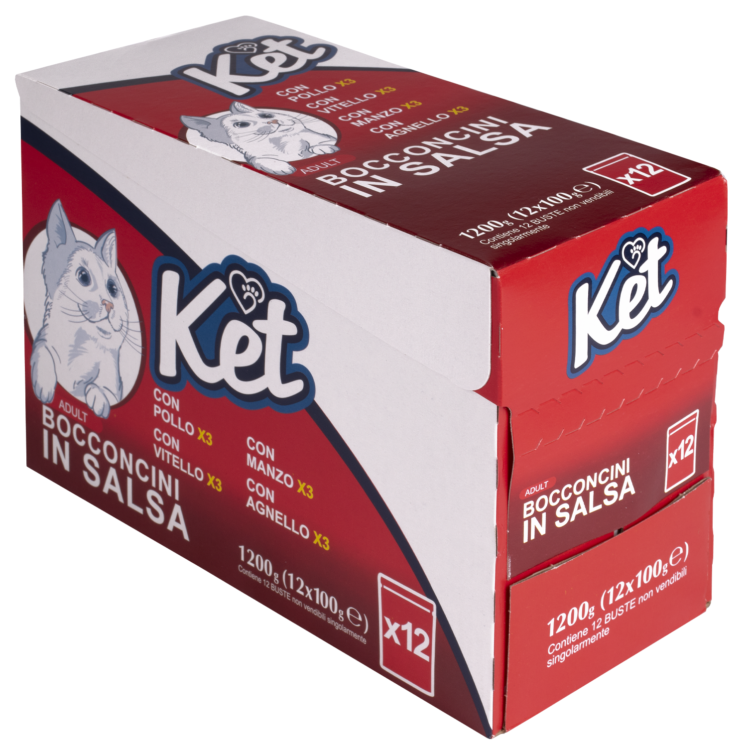 Ket Cat Adult Bocconcini in salsa con carne Multipack 100grx12 pz