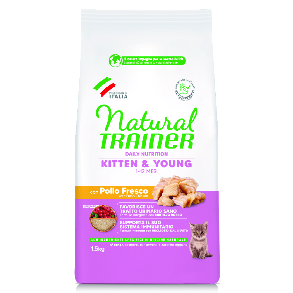 Natural Trainer Cat Kitten con Pollo Fresco 1,5 kg