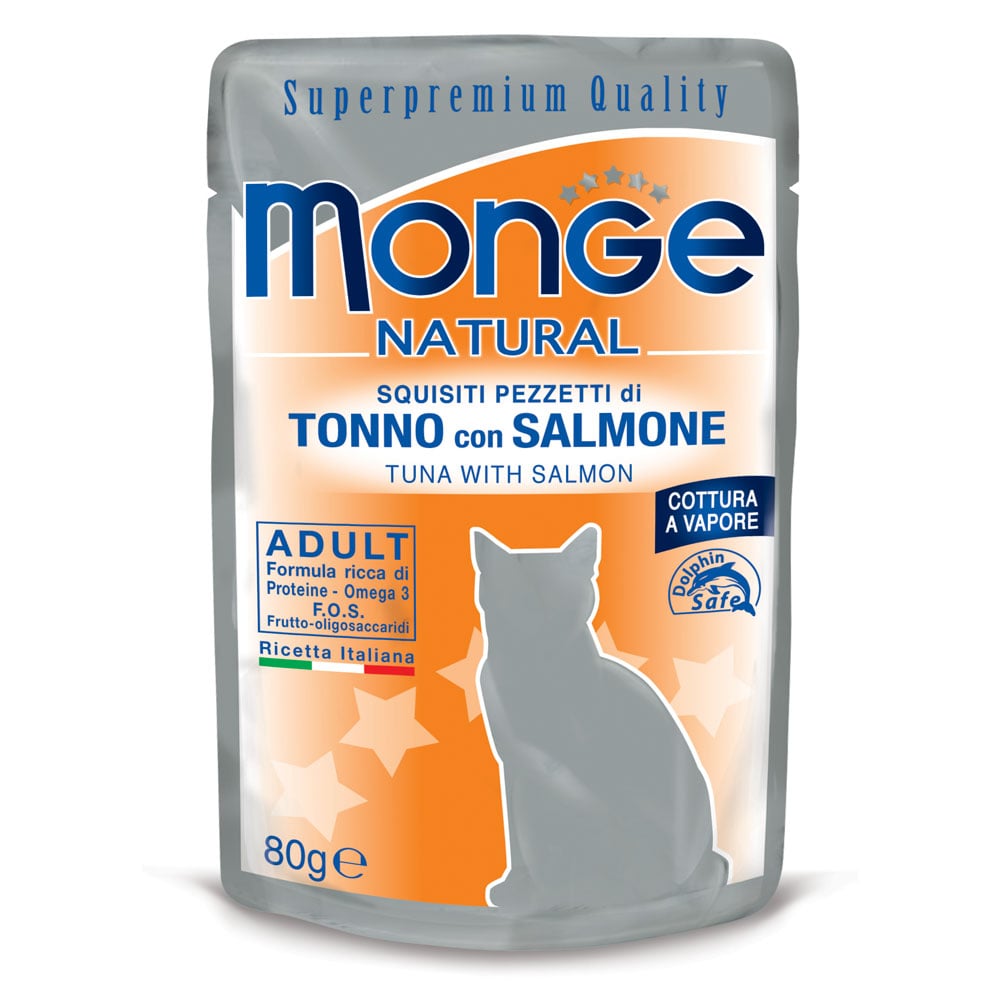 Monge Natural Cat Adult Pezzetti di Tonno con Salmone 80 gr