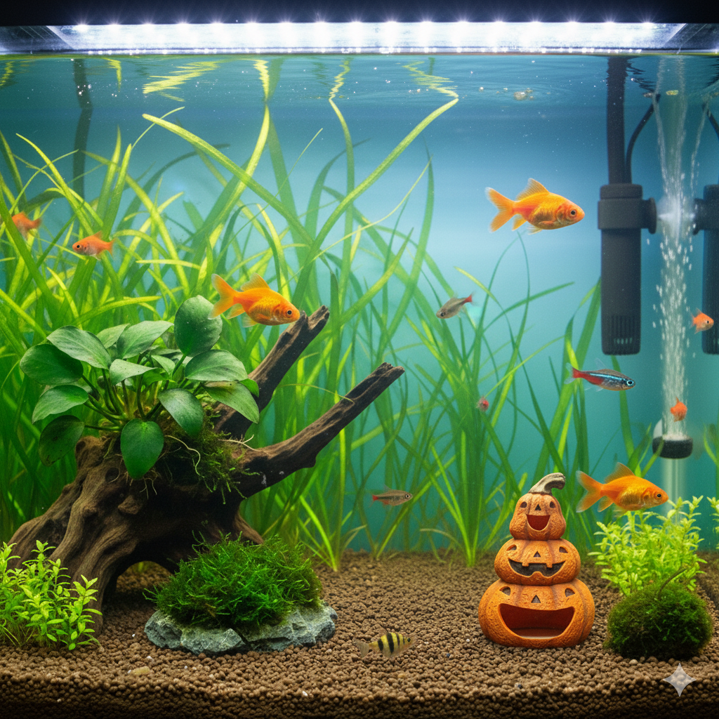 Askoll decorazione acquario Zucche Halloween 11,5x9,5x16 cm