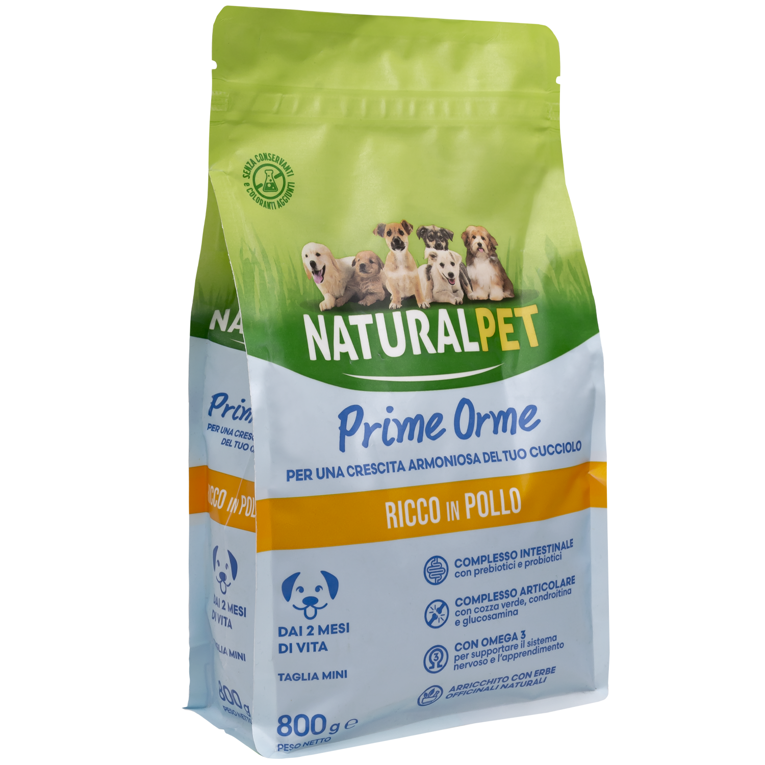 Naturalpet Prime Orme Puppy Mini ricco in Pollo 800gr