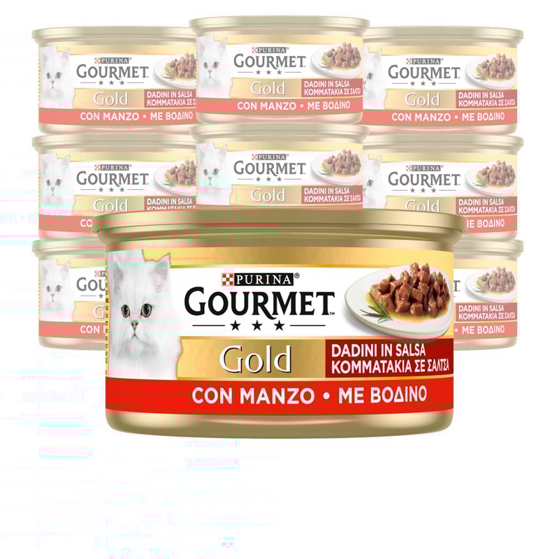 Gourmet Gold Cat Adult Dadini in Salsa con Manzo 85 gr