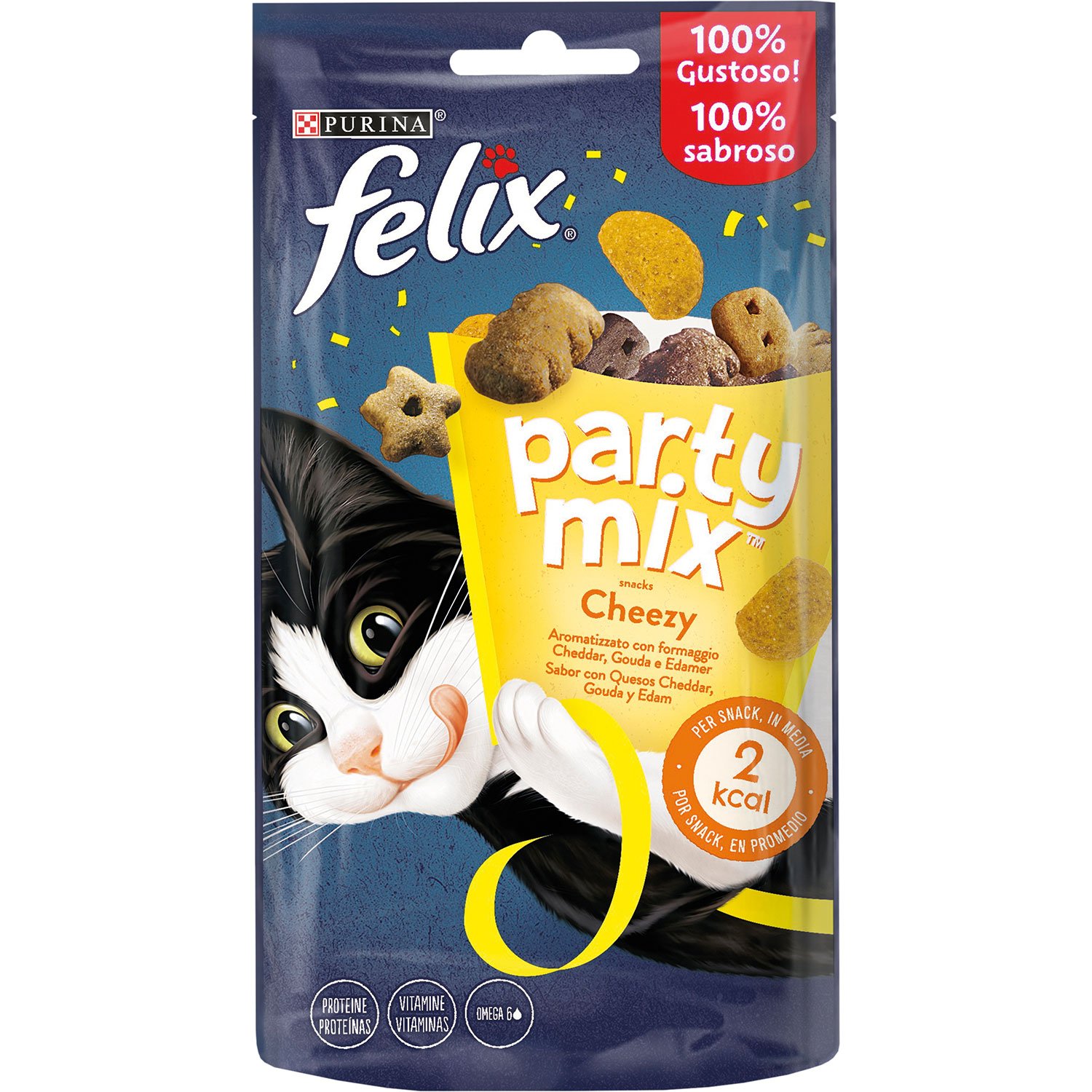 Felix Party Mix Snack Cat Cheezy Mix con formaggio Cheddar Gouda e Edamer 60 gr