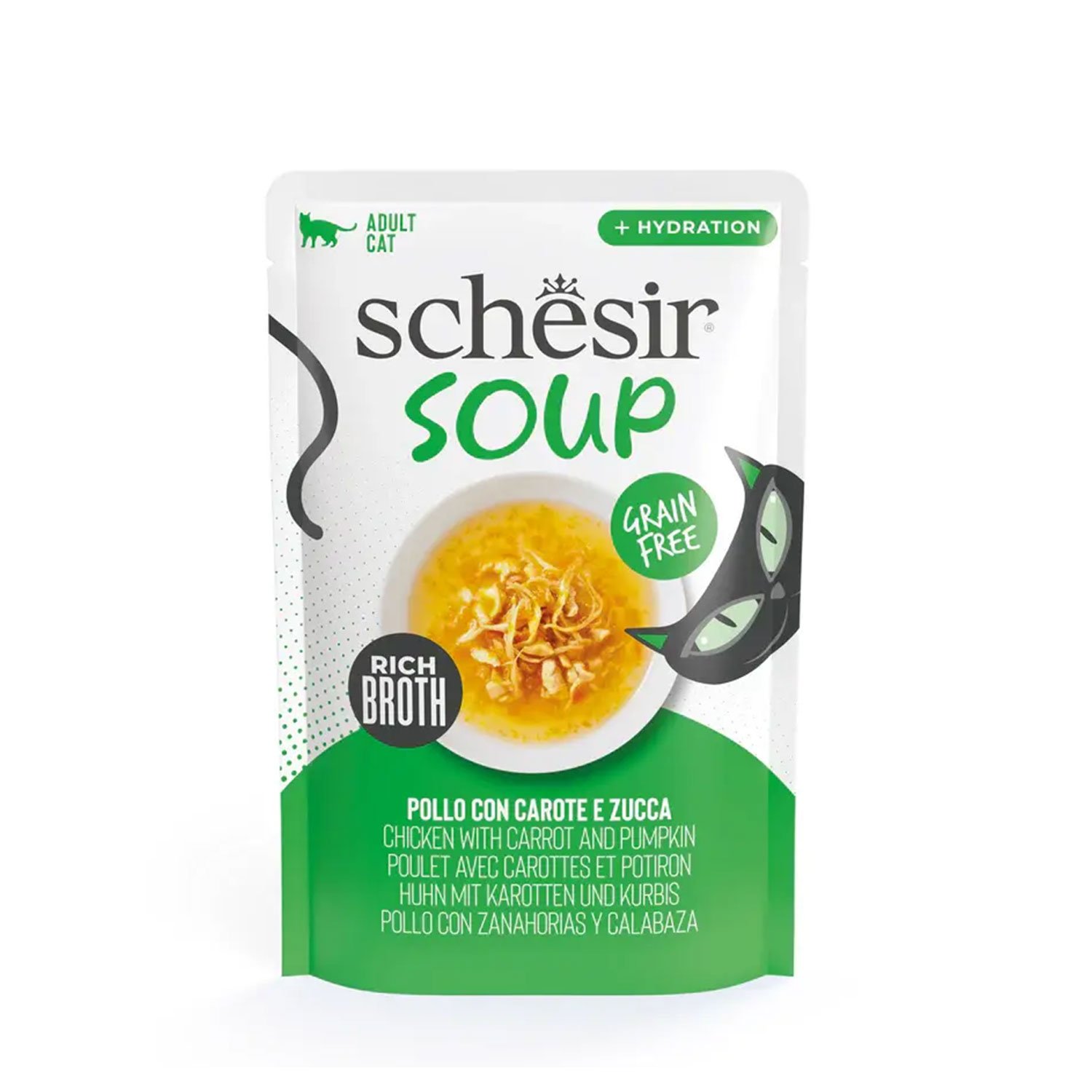 Schesir Soup Cat Pollo Carote e Zucca 40g