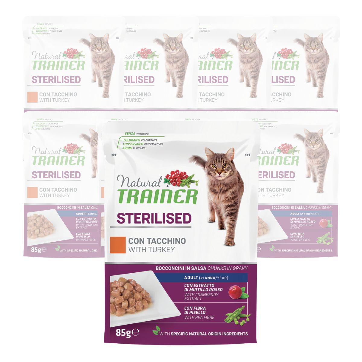 Natural Trainer Cat Adult Sterilised al Tacchino 85 gr img