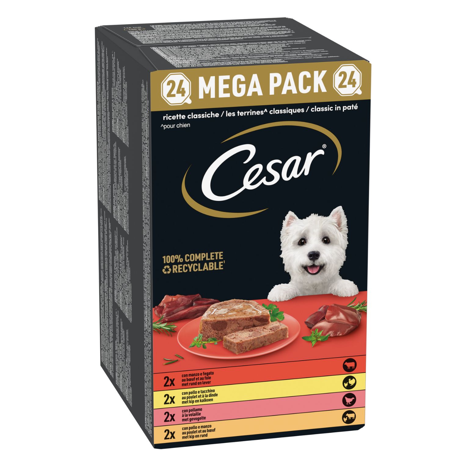 Cesar Dog Adult Ricette Classiche Mega Pack 24x150gr