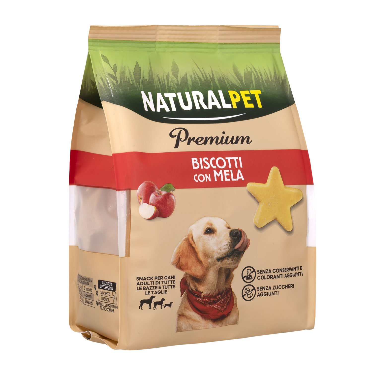Naturalpet Premium Dog Adult Biscotti con Mela 300gr