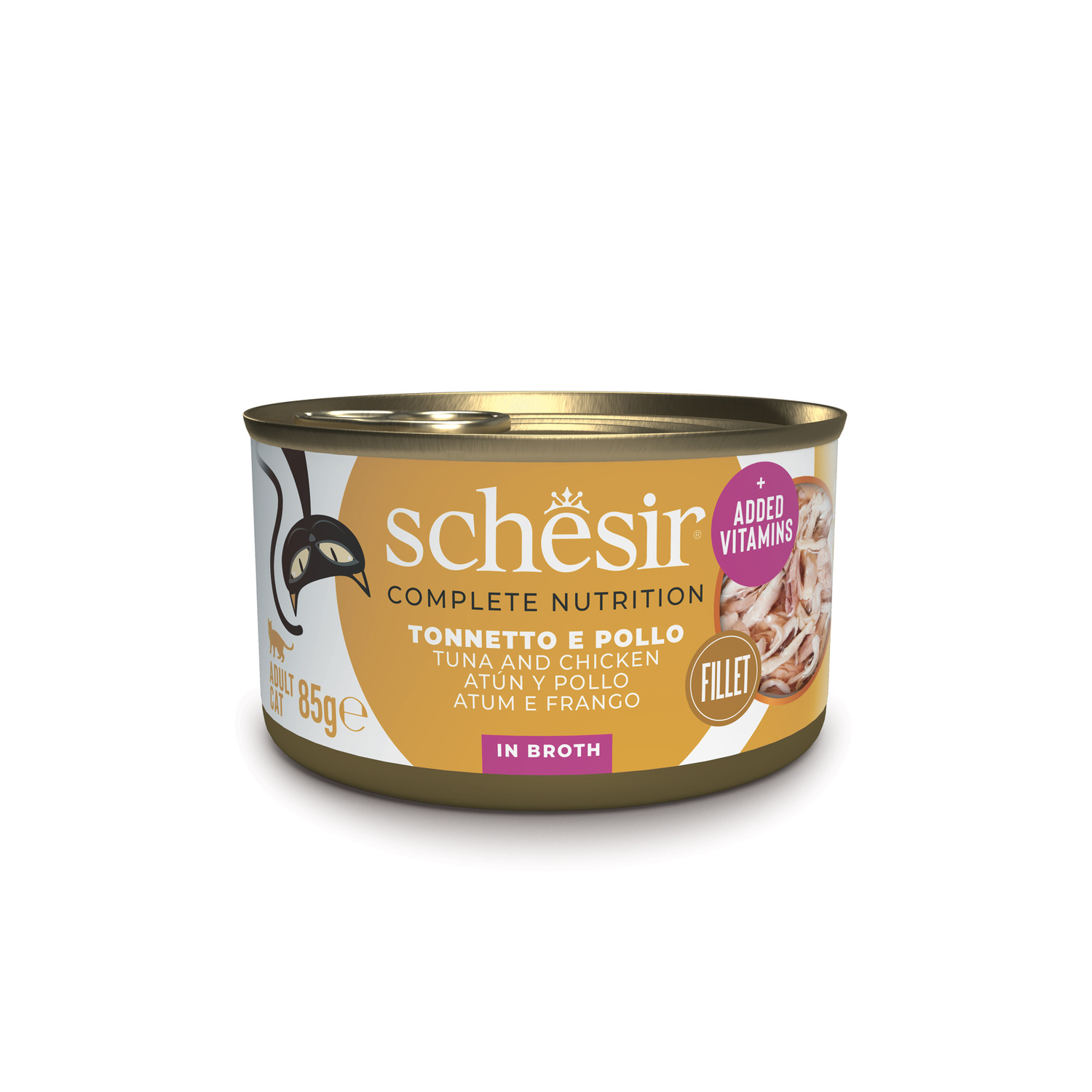 Schesir Cat Adult Tonnetto e pollo con riso in brodo 85g