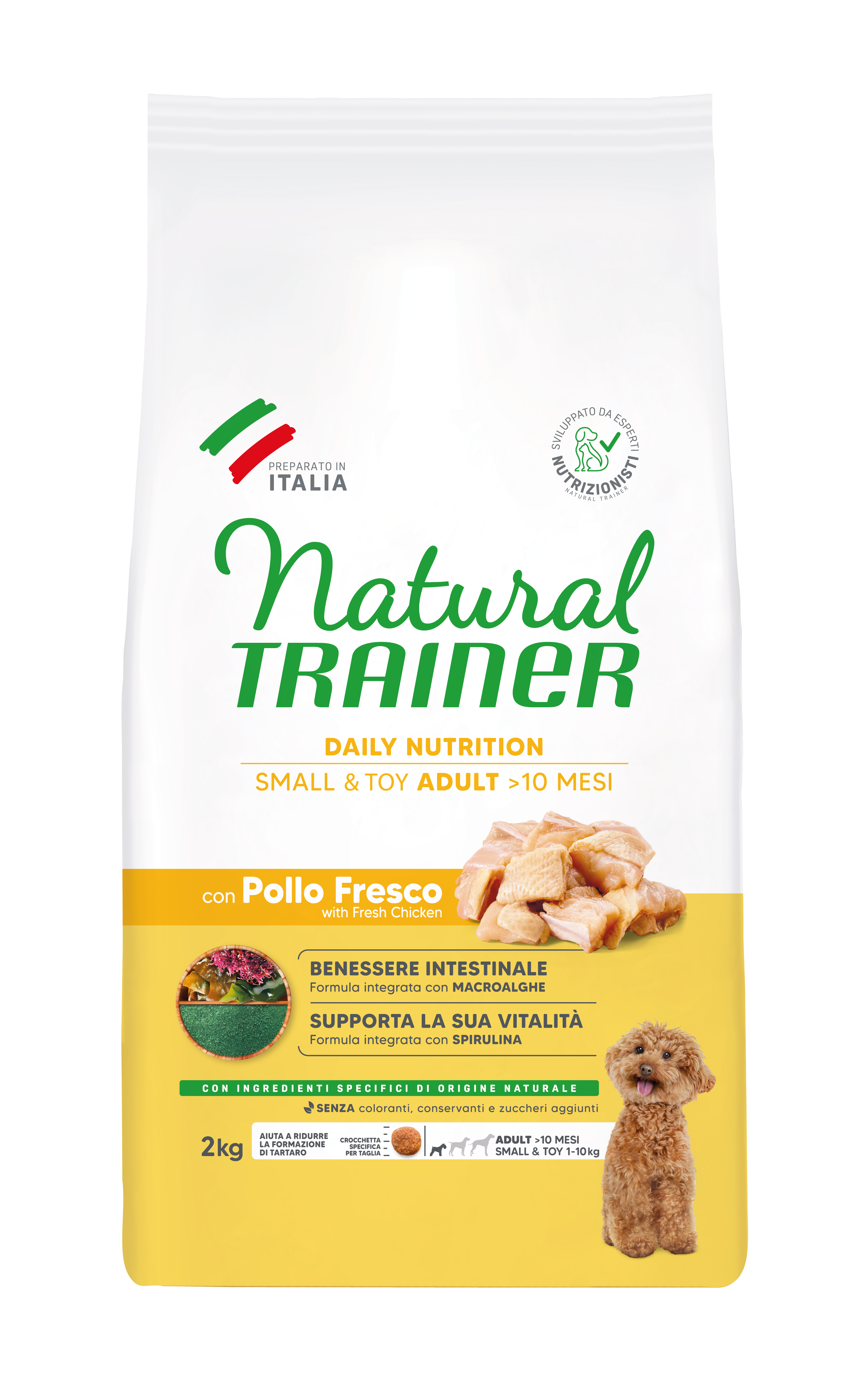 Natural Trainer Daily Nutrition Dog Adult Small&Toy con Pollo fresco 2kg