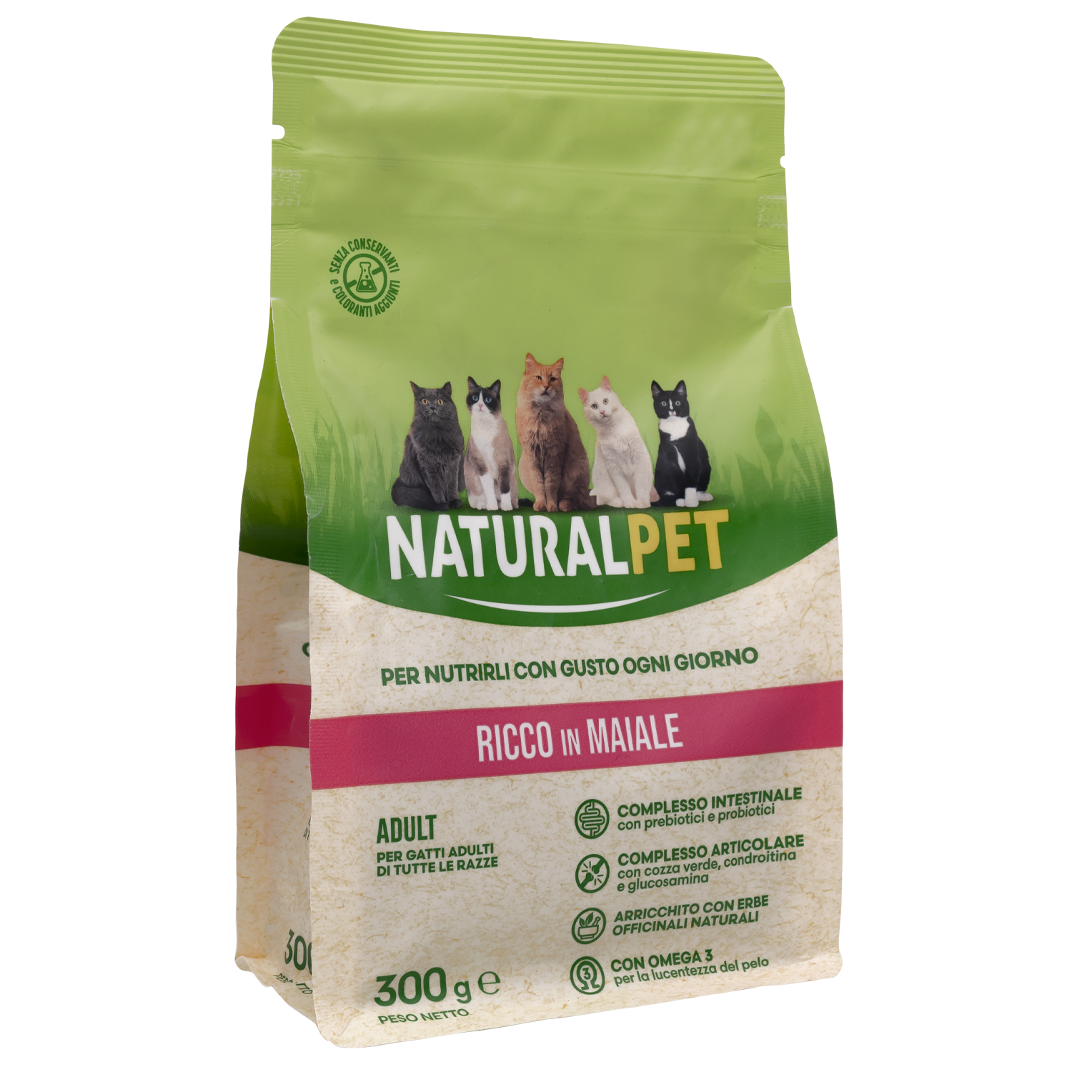 Naturalpet Cat Adult ricco in Maiale 300gr