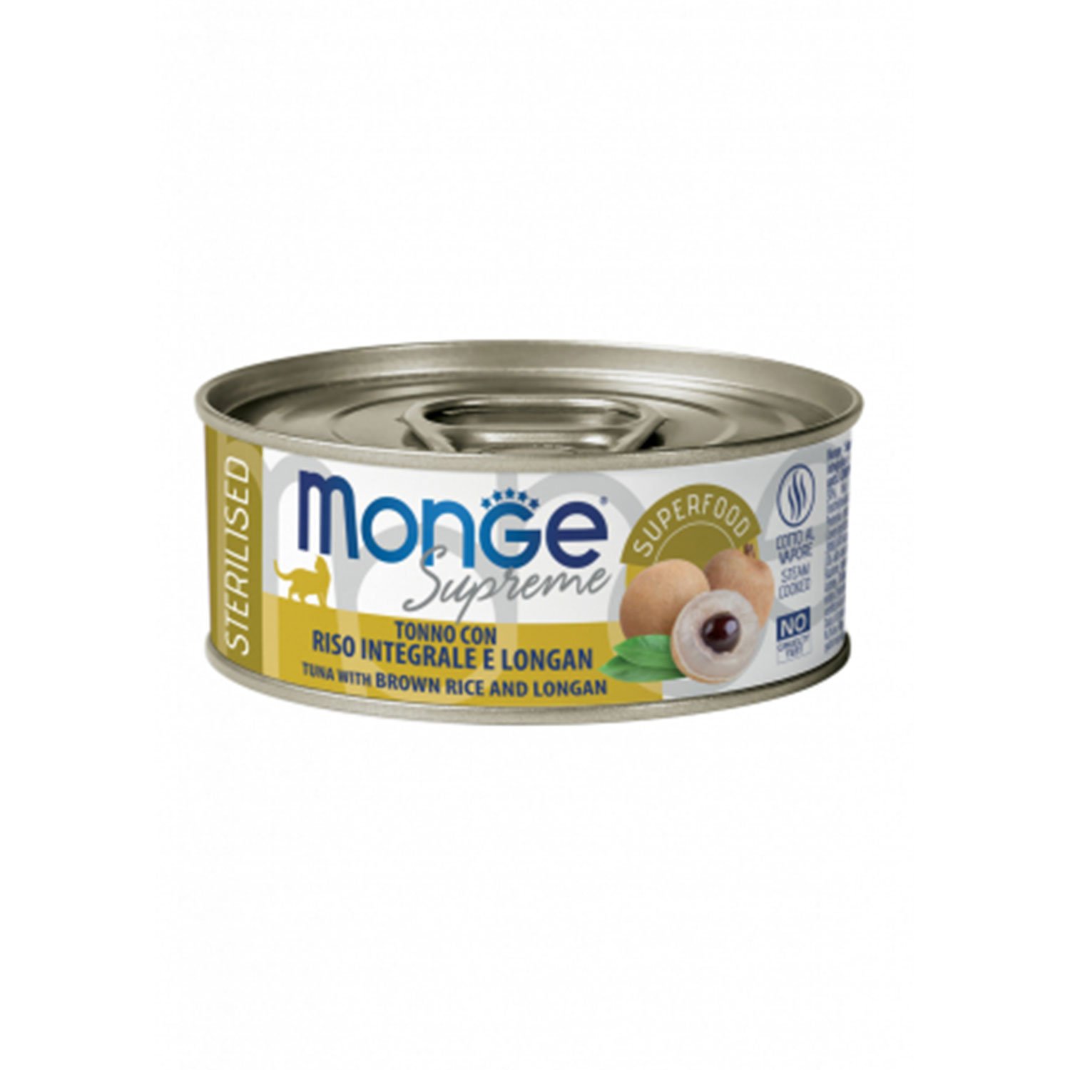 Monge Supreme Cat Sterilised Tonno con Riso integrale e Longan 80gr