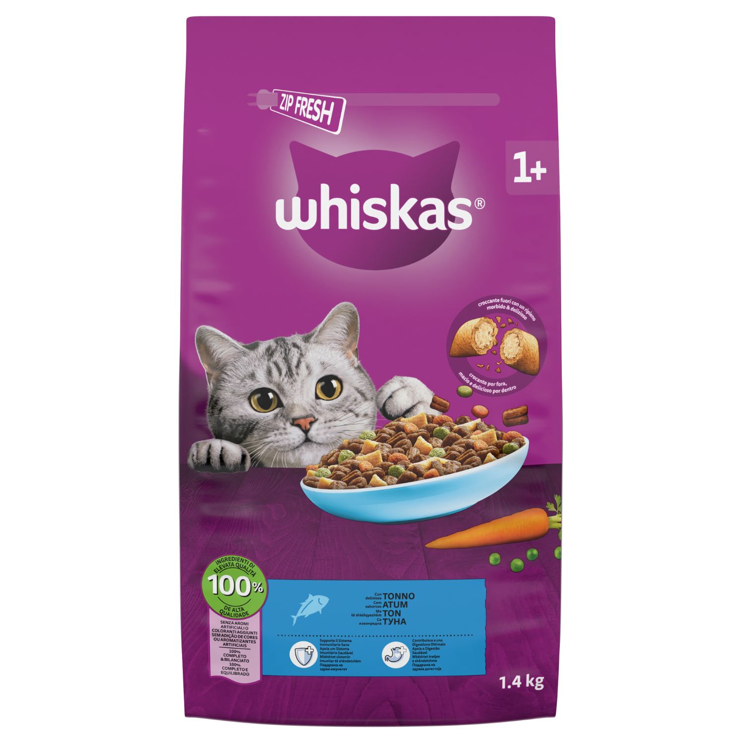 Whiskas Cat Adult 1+ Croccantini al Tonno 1,4 kg img