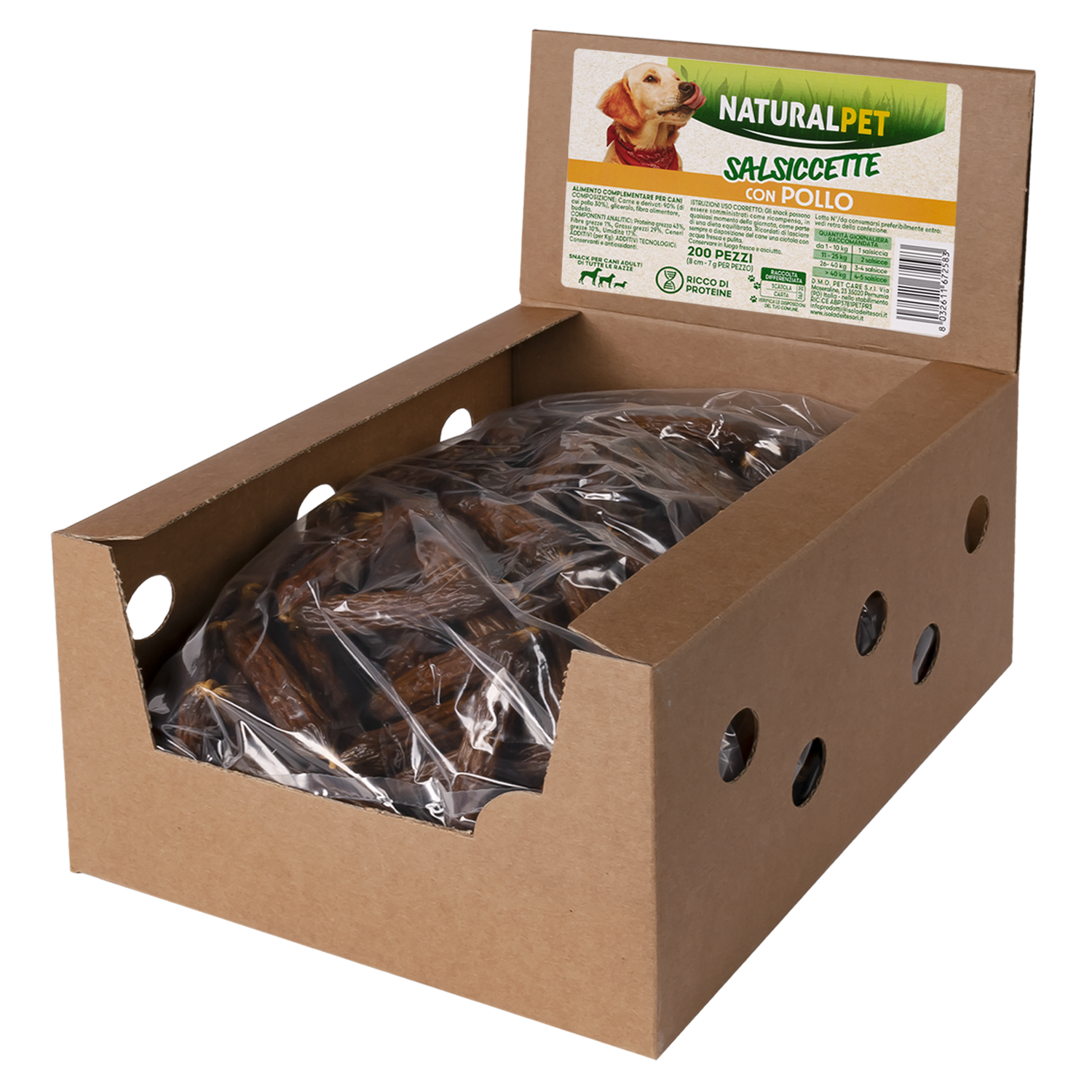 Naturalpet Dog Salsiccette gusto Pollo 7 gr