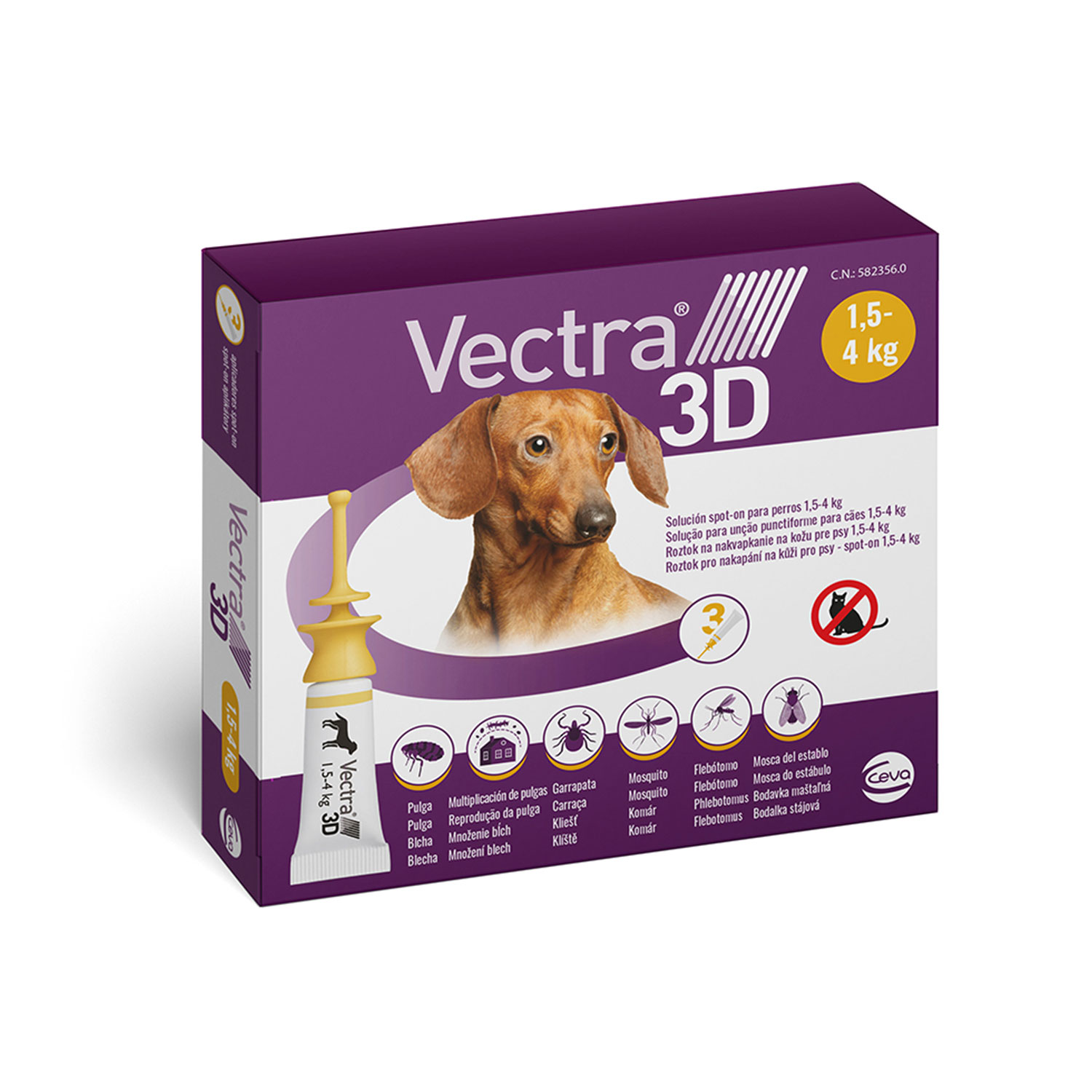 Ceva Vectra 3D per Cani 1,5-4 kg 3 pipette img 1