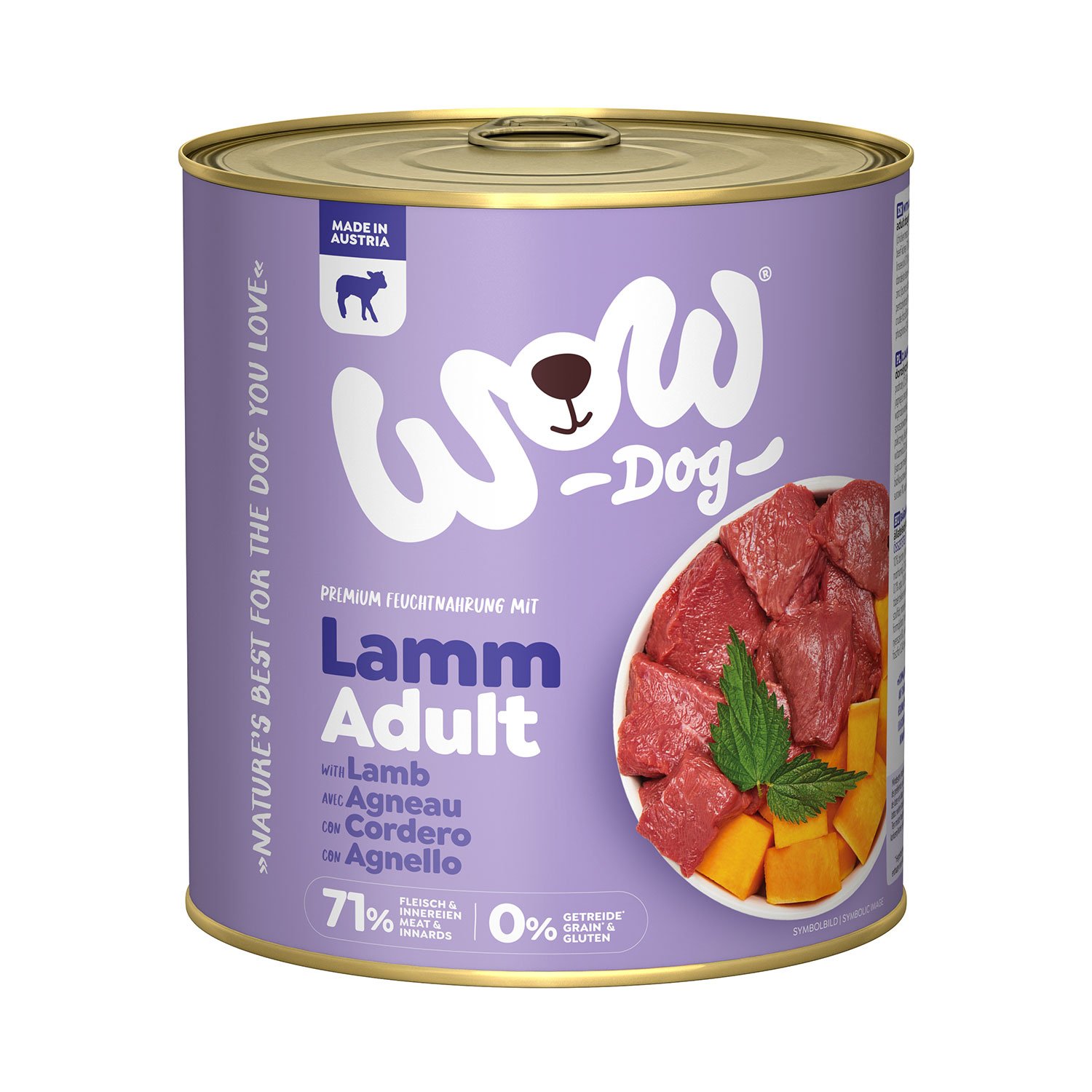 Wow Dog Adult Agnello con zucca e ortica 800 gr