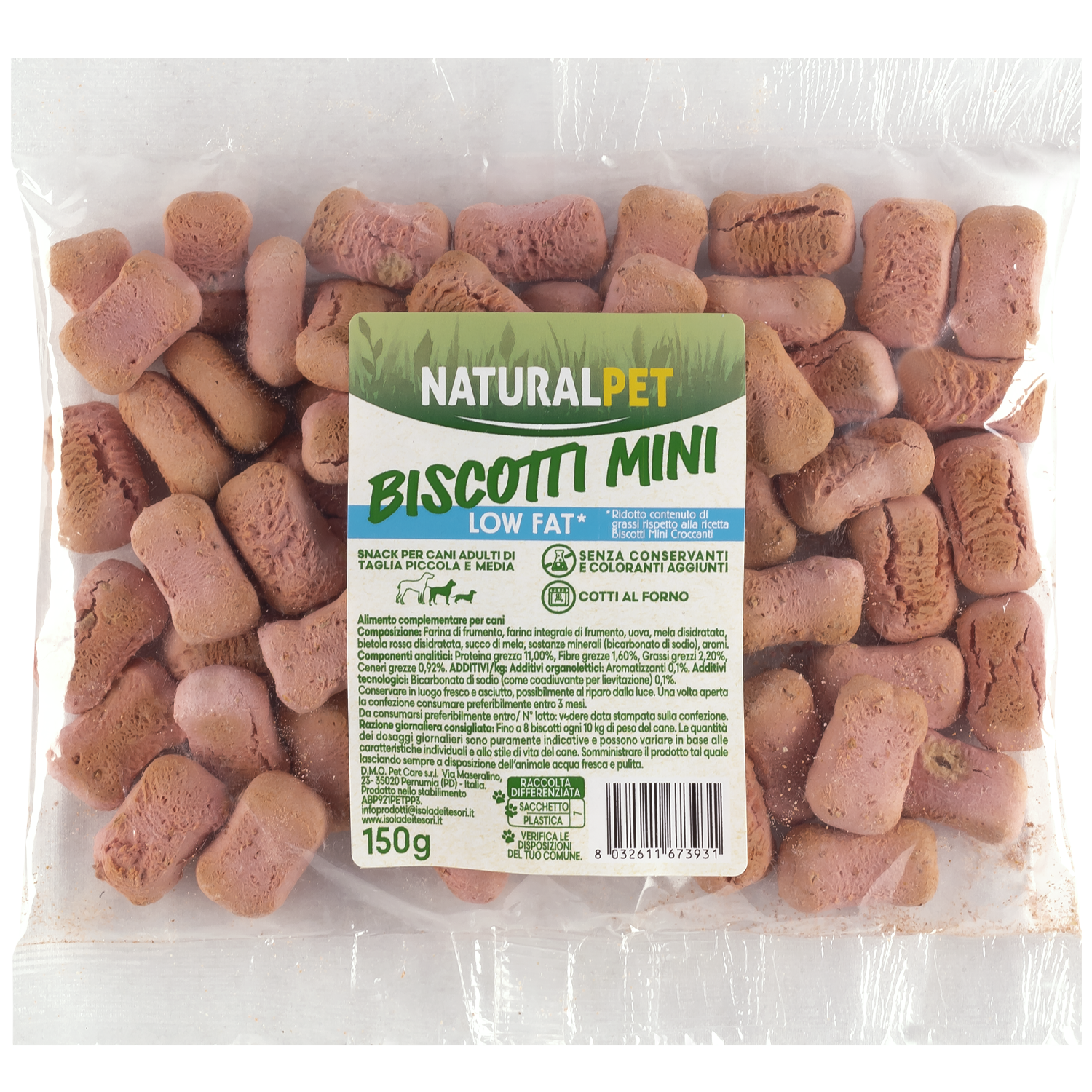 Naturalpet Biscotti Mini Low Fat* per cani 150 gr