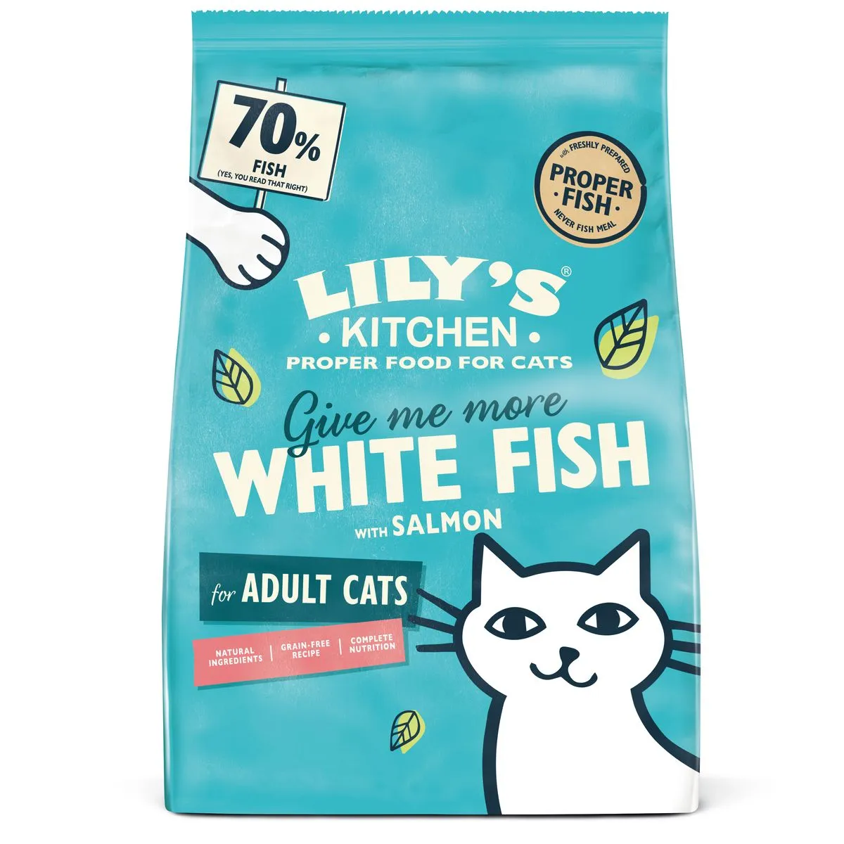 Lily's Kitchen Cat Adult Fisherman's Feast White Fish with Salmon, Pesce bianco e Salmone 800 gr