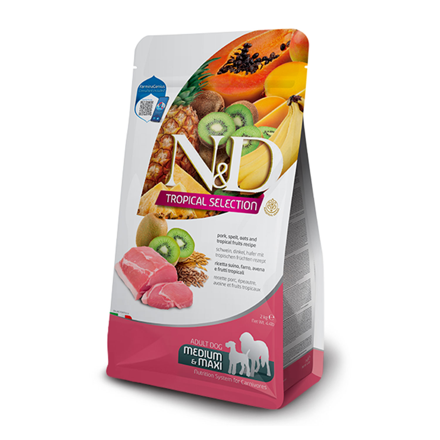 Farmina N&D Tropical Dog Adult Medium&Maxi Maiale e Frutti Tropicali 10 kg