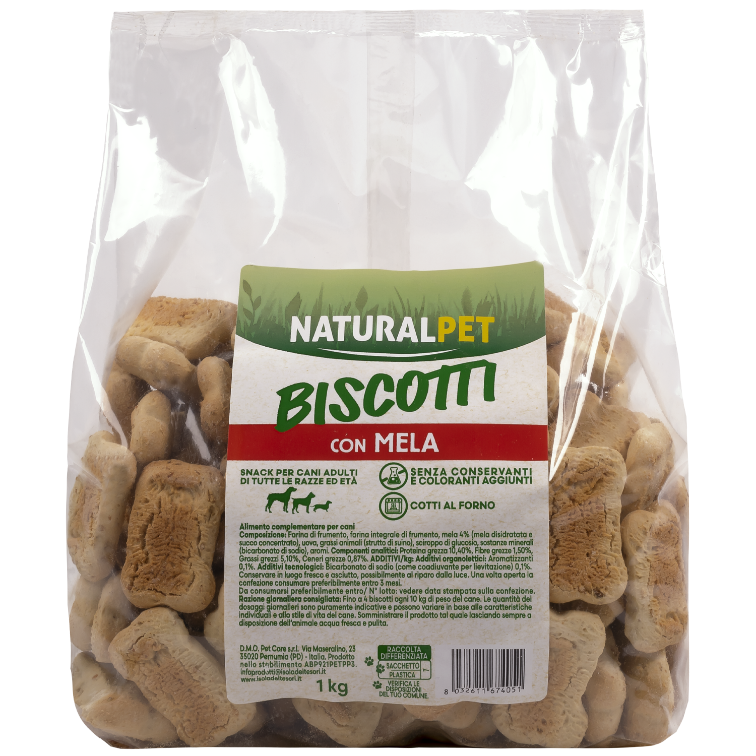 Naturalpet Biscotti con Mela 1Kg