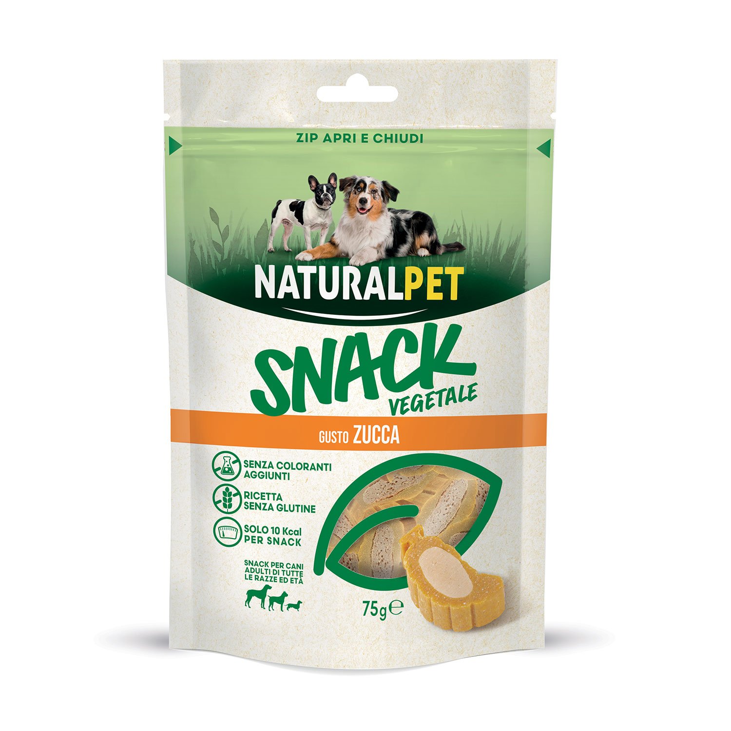 Naturalpet Dog Snack vegetale al gusto zucca 75gr - Scad Marzo 2026