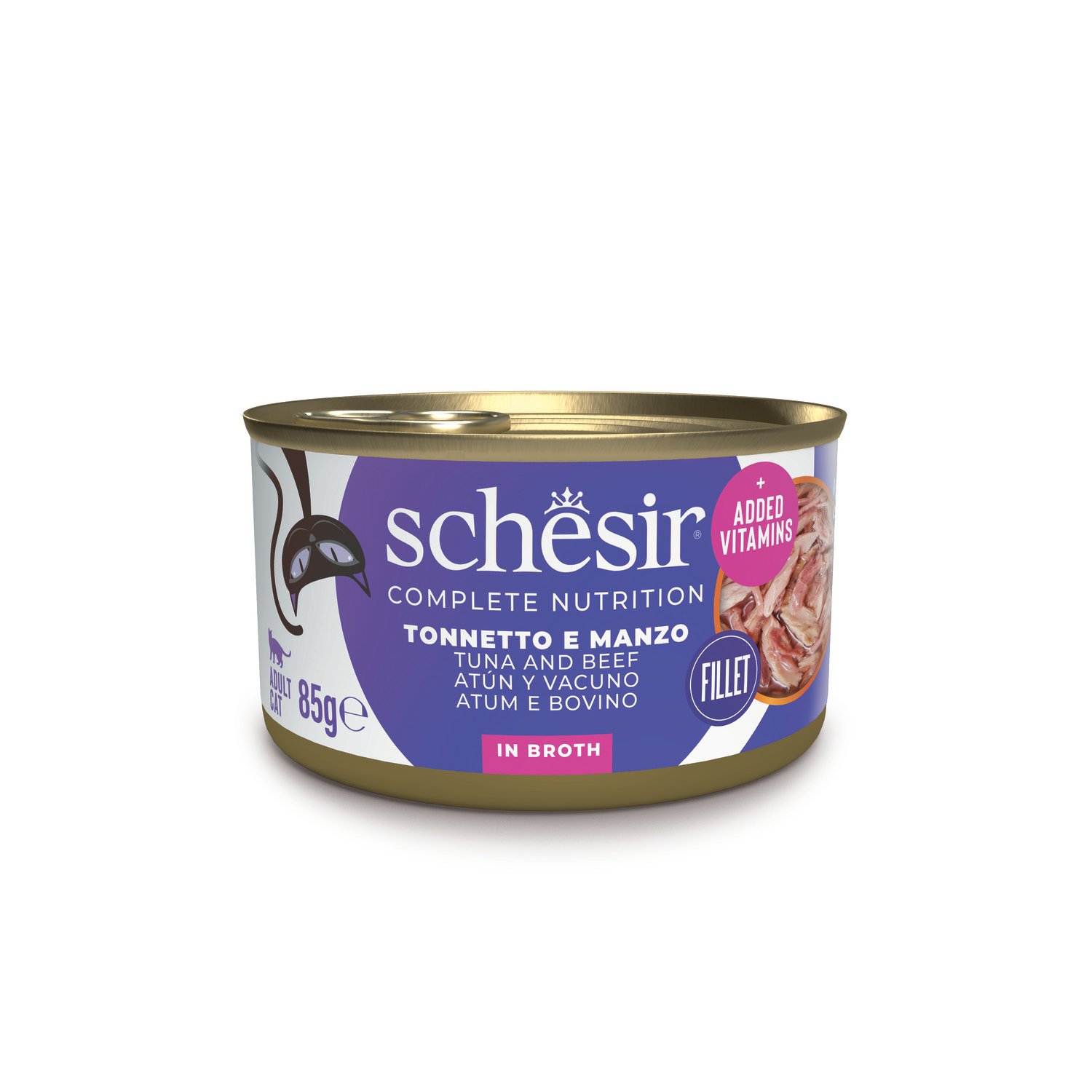 Schesir Cat Adult Tonnetto e Manzo con riso in brodo 85g