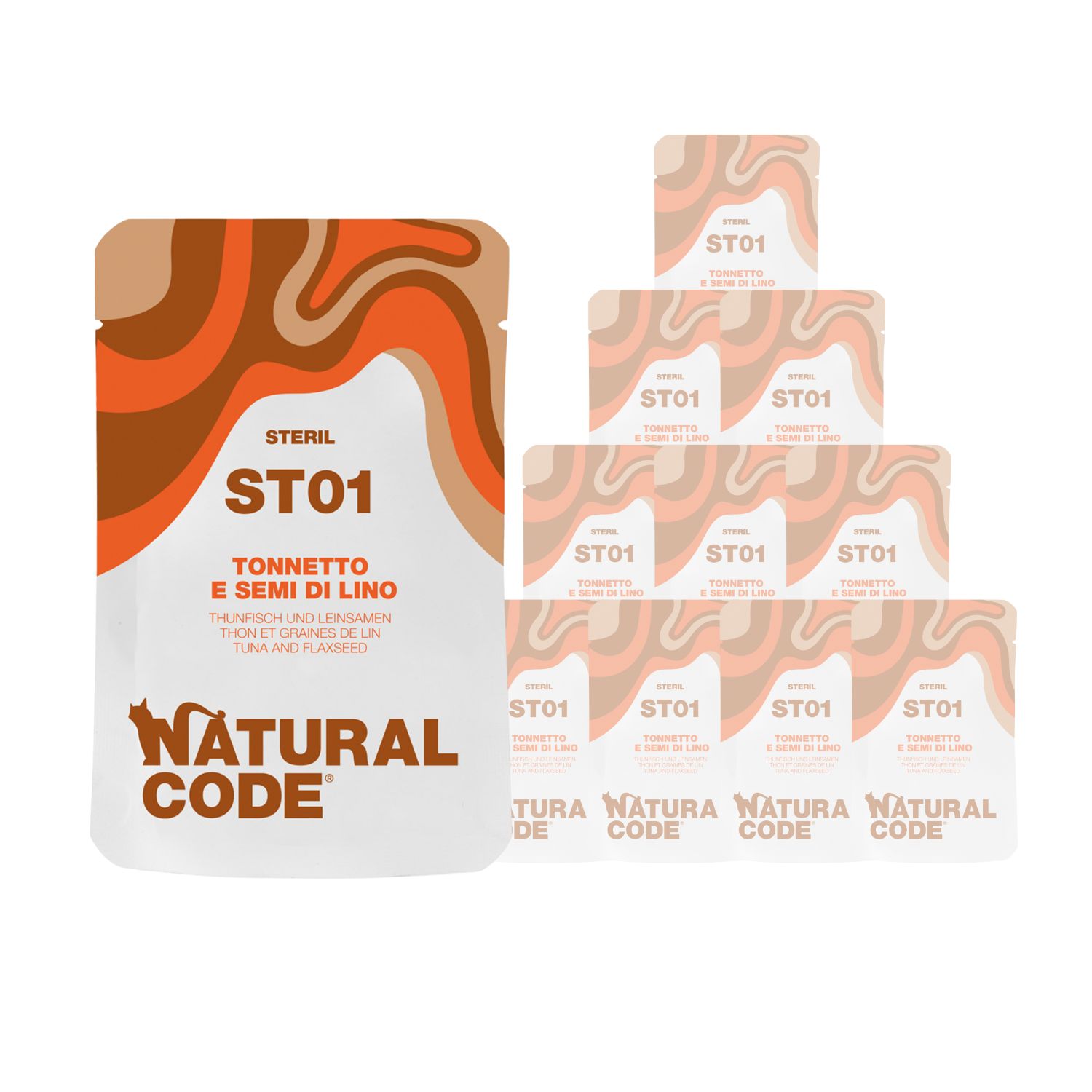 Natural Code Cat Steril 01 Tonnetto e Semi di Lino busta 70g