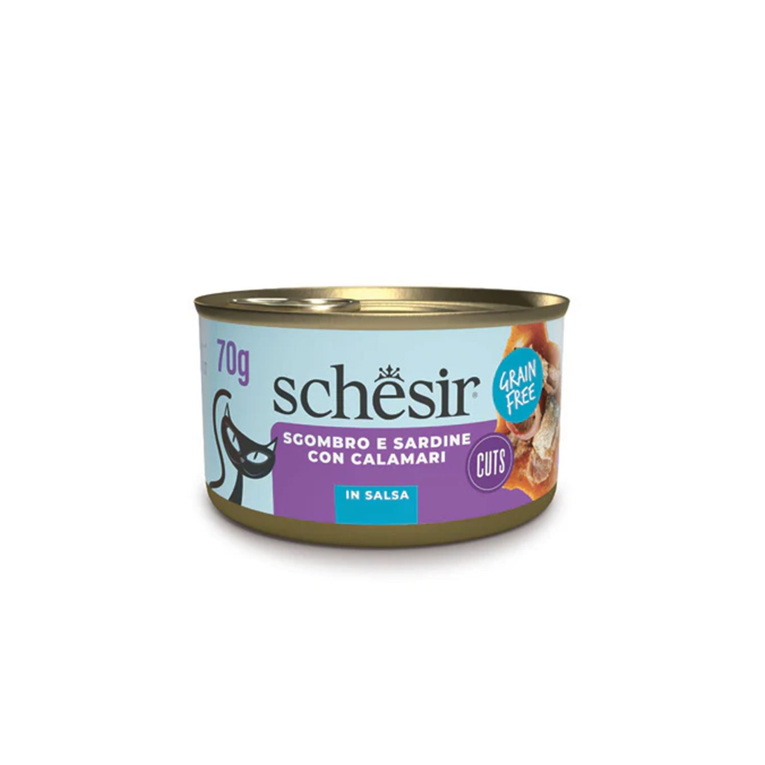 Schesir Cat Adult Filetti di sgombro e sardine con calamari 70gr