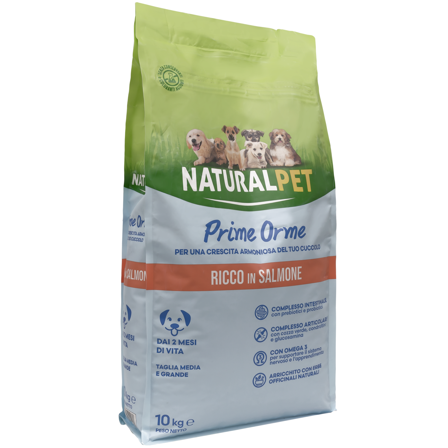 Naturalpet Prime Orme Puppy Medium&Large ricco in Salmone 10 kg