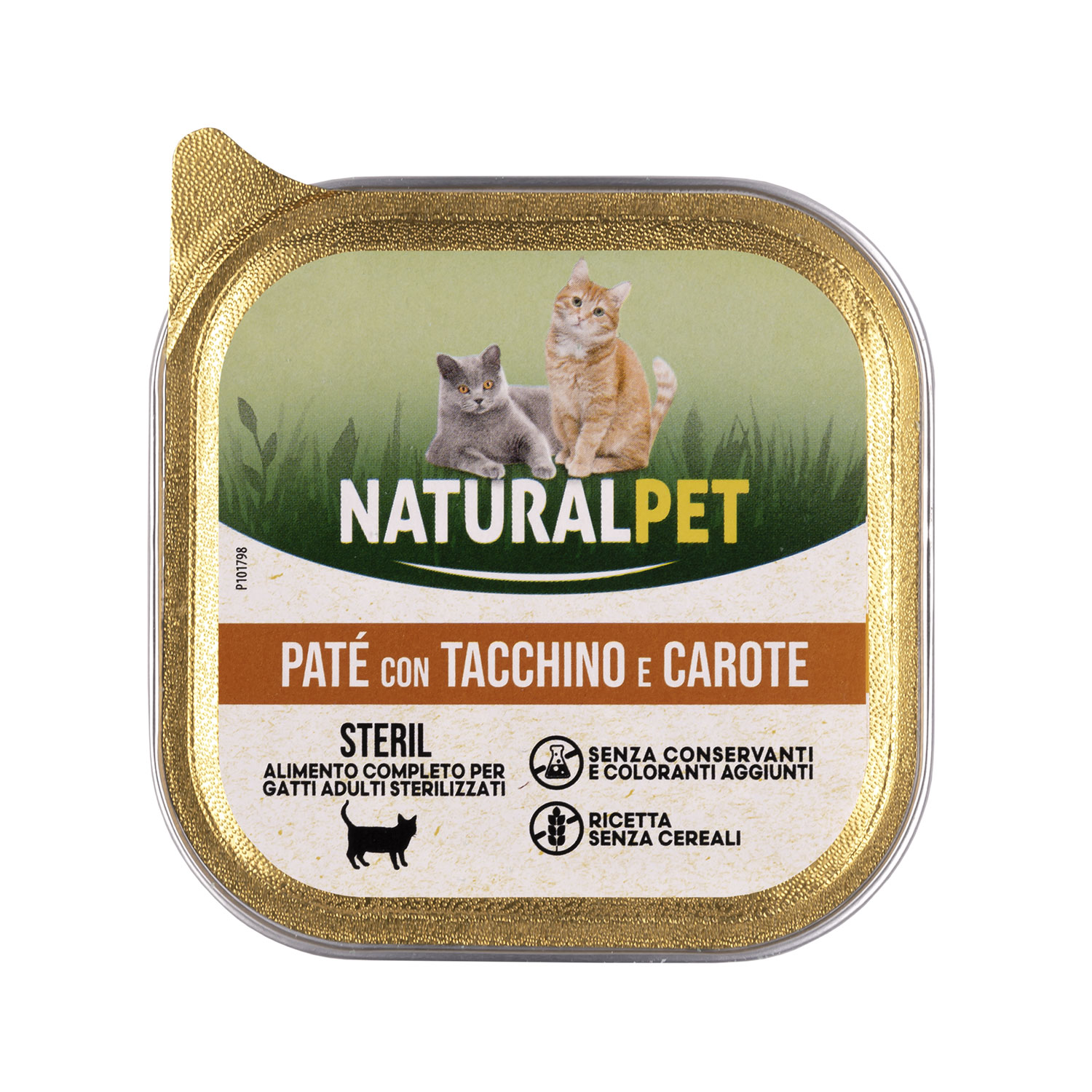 Naturalpet Cat Sterilized Paté con Tacchino e carote 100 gr img 0